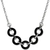 Amello Halskette Keramik Ring schwarz Damen Edelstahlschmuck ESKX01S