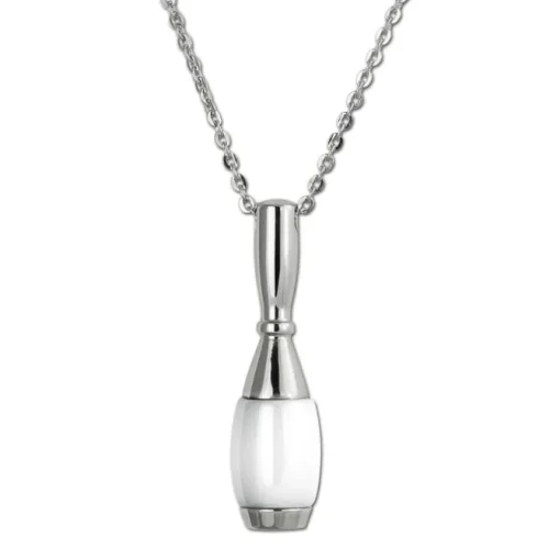 Amello Halskette Keramik Kegel weiß Damen Edelstahlschmuck ESKX15W