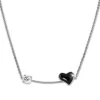 Amello Halskette Keramik Herz Zirkonia schwarz Damen Edelstahlschmuck ESKX40S5