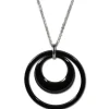 Amello Halskette Keramik Doppel schwarz Damen Edelstahlschmuck ESKX05S