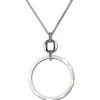 Amello Halskette Keramik Circle weiß Damen Edelstahlschmuck ESKX14W