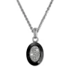 Amello Halskette Keramik Zirkonia Oval schwarz Damen Edelstahlschmuck ESKX32S