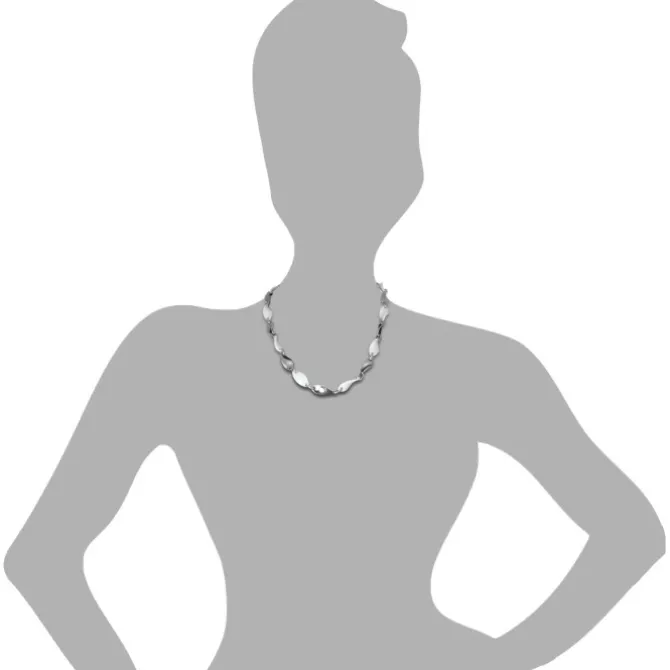 Amello Halskette Keramik Welle weiß Damen Edelstahlschmuck ESKX08W