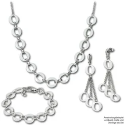 Amello Halskette Keramik Ringe weiß Damen Edelstahlschmuck ESKX47W5