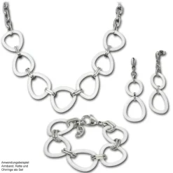 Amello Halskette Keramik Dreieck weiß Damen Edelstahlschmuck ESKX07W