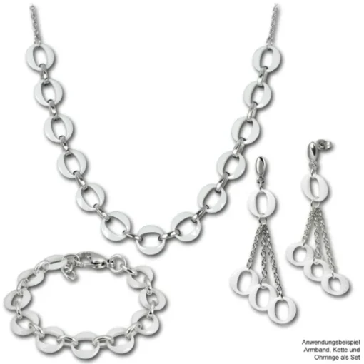 Amello Halskette Keramik Ringe weiß Damen Edelstahlschmuck ESKX02W