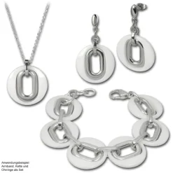 Amello Halskette Keramik Magic weiß Damen Edelstahlschmuck ESKX03W
