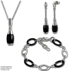 Amello Halskette Keramik Kegel schwarz Damen Edelstahlschmuck ESKX15S
