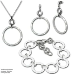 Amello Halskette Keramik Circle weiß Damen Edelstahlschmuck ESKX14W