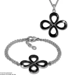 Amello Halskette Keramik Blume schwarz Damen Edelstahlschmuck ESKX28S