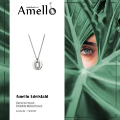 Amello Halskette Keramik Magic weiß Damen Edelstahlschmuck ESKX03W