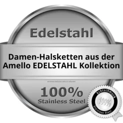 Amello Halskette Keramik Ellipse weiß Damen Edelstahlschmuck ESKX09W