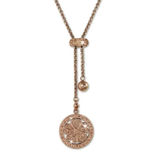 Amello Halskette rosegold Kleeblatt rose Damen Edelstahlschmuck ESKQ01E