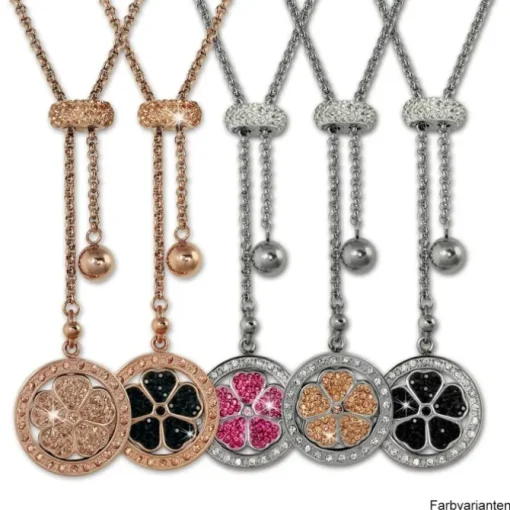 Amello Halskette rosegold Kleeblatt rose Damen Edelstahlschmuck ESKQ01E
