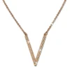 Amello Halskette rosevergoldet V-Kette Zirkonia Damen Edelstahlschmuck ESK100E