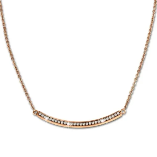 Amello Halskette Welle rosevergoldet Zirkonia Damen Edelstahlschmuck ESK102E