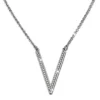 Amello Halskette Zirkonia weiß V-Kette Damen Edelstahlschmuck ESK100J