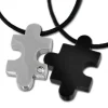 Amello Halskettenset Puzzle Edelstahl schwarz glanz Unisex Puzzel ESK023S