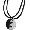 Amello Halsketten-Set YinYang schwarz/weiß Edelstahlschmuck Unisex ESK001S