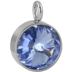 Amello Kettenanhänger Edelstahl Zirkonias Zirkonia hellblau ESHS02H
