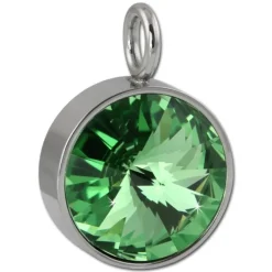 Amello Kettenanhänger Edelstahl Zirkonias Zirkonia hellgrün ESHS02L