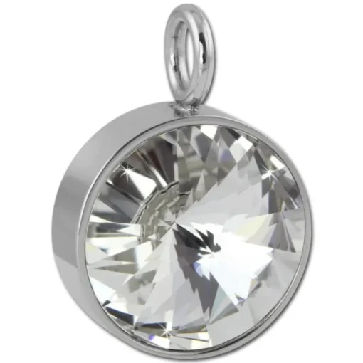 Amello Kettenanhänger Edelstahl Zirkonias Zirkonia weiß ESHS02W