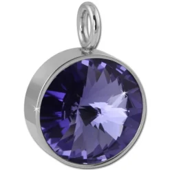 Amello Kettenanhänger Edelstahl Zirkonias Zirkonia lila ESHS02V