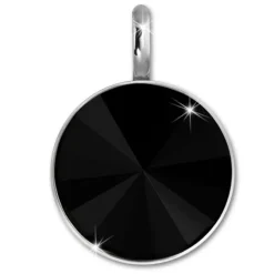 Amello Kettenanhänger Edelstahl Zirkonias Zirkonia schwarz ESHS02S