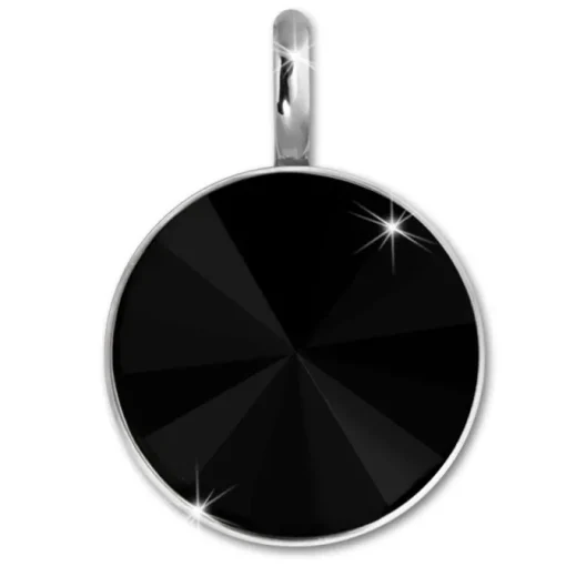 Amello Kettenanhänger Edelstahl Zirkonias Zirkonia schwarz ESHS02S