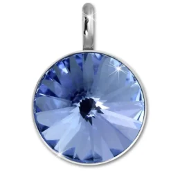 Amello Kettenanhänger Edelstahl Zirkonias Zirkonia hellblau ESHS02H
