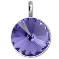 Amello Kettenanhänger Edelstahl Zirkonias Zirkonia lila ESHS02V