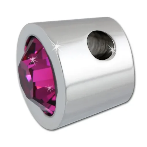 Amello Kettenanhänger Edelstahl Zirkonias Zirkonia fuchsia ESHS01P