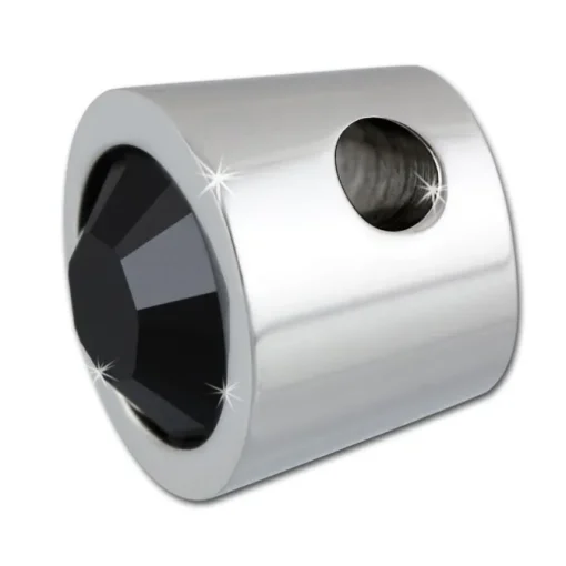 Amello Kettenanhänger Edelstahl Zirkonias Zirkonia schwarz ESHS01S