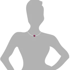 Amello Kettenanhänger Edelstahl Zirkonias Zirkonia fuchsia ESHS01P