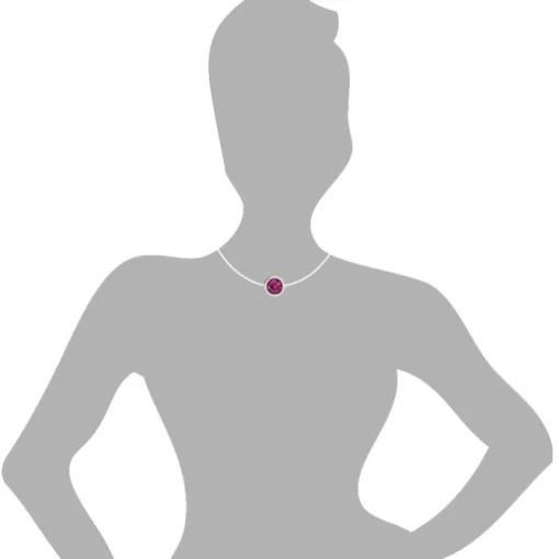 Amello Kettenanhänger Edelstahl Zirkonias Zirkonia fuchsia ESHS01P