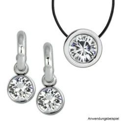 Amello Kettenanhänger Edelstahl Zirkonias Zirkonia weiß ESHS01W