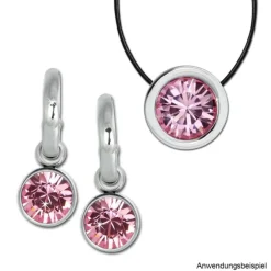 Amello Kettenanhänger Edelstahl Zirkonias Zirkonia rosa ESHS01A