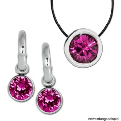 Amello Kettenanhänger Edelstahl Zirkonias Zirkonia fuchsia ESHS01P