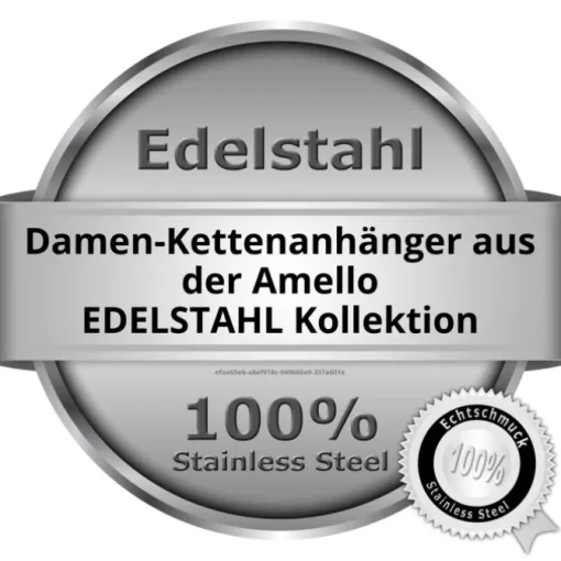 Amello Kettenanhänger Edelstahl Zirkonias Zirkonia schwarz ESHS02S