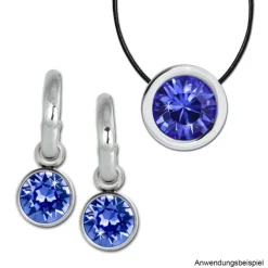 Amello Kettenanhänger Edelstahl Zirkonias Zirkonia blau ESHS01B