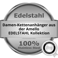 Amello Kettenanhänger Edelstahl Zirkonias Zirkonia hellblau ESHS01H