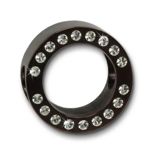 Amello Megabead Edelstahl Zirkonias Rad braun Armband AMZ105N