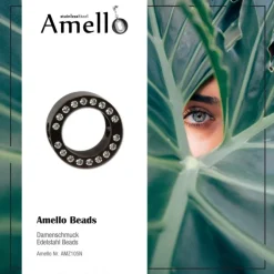 Amello Megabead Edelstahl Zirkonias Rad braun Armband AMZ105N
