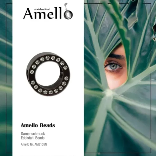 Amello Megabead Edelstahl Zirkonias Rad braun Armband AMZ105N
