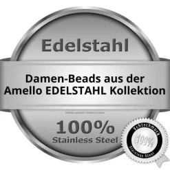 Amello Megabead Edelstahl Zirkonias Rad braun Armband AMZ105N