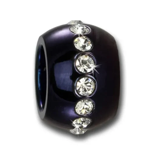 Amello Megabead Stahl Kugel lila Zirkonias Armband AMZ082V