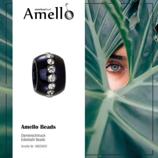Amello Megabead Stahl Kugel lila Zirkonias Armband AMZ082V