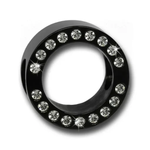 Amello Megabead Stahl Zirkonias Rad schwarz Armband AMZ105S