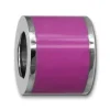 Amello Megabeads Edelstahl Bead Emaille pink Armbandbead AMB028V