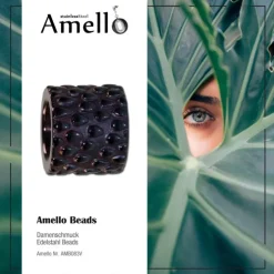 Amello Megabeads Edelstahl Bead Blasen lila Armbandbead AMB083V